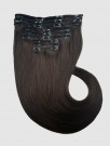Clip on extensions 55 cm - Europeisk hår - Mørkebrun #2 thumbnail
