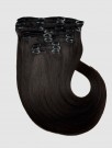 Clip on extensions 55 cm - Europeisk hår - Sort/brun #1b thumbnail