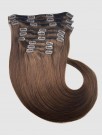 Clip on extensions 55 cm - Europeisk hår - Mocha brun #4 thumbnail