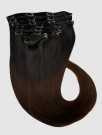 Clip on extensions 55 cm - Europeisk hår - Ombre #1b/#2/#4 thumbnail