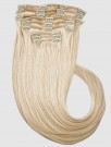 Clip on extensions 55 cm - Europeisk hår - Platinablond #60 thumbnail
