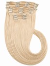 Clip on extensions 55 cm - Europeisk hår - Platinablond #60 thumbnail