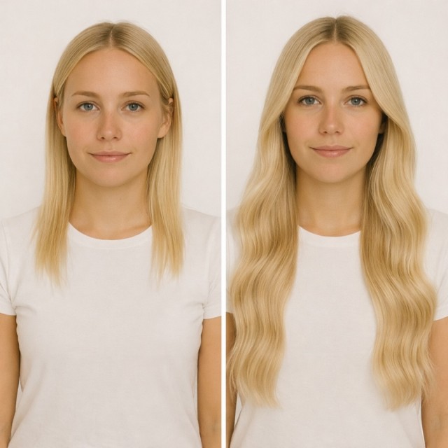 Farge Lys Blond #613 - Før og etter
