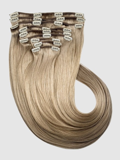 Clip on extensions 55 cm - Europeisk hår - Kald blond #101
