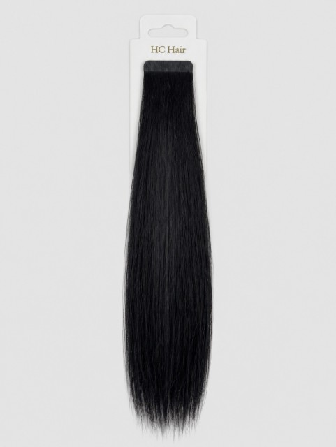 Tape extensions 55 cm - Europeisk hår - Sort #1