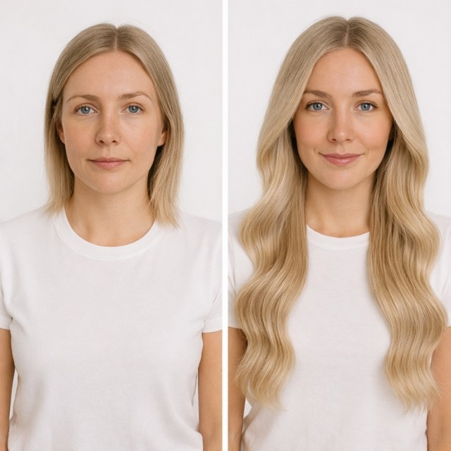 Før/etter - Farge Kald Blond #101