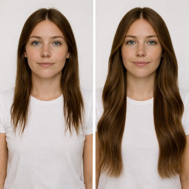 Før/etter - Farge Mocha Brun #4