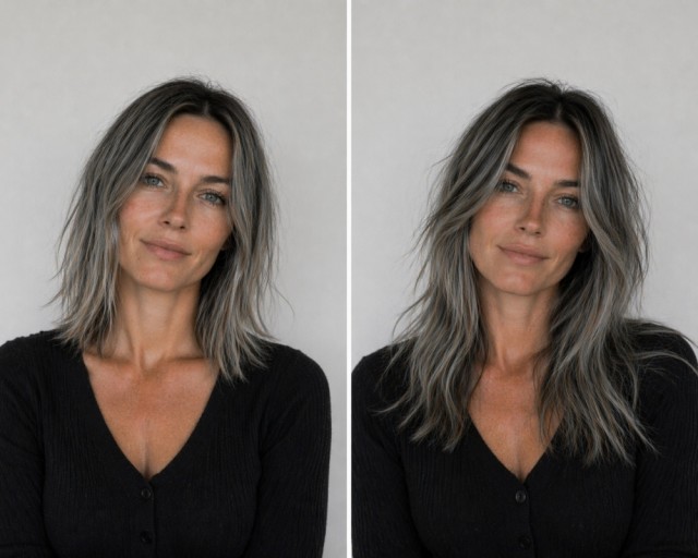 Farge GREY - Før og etter