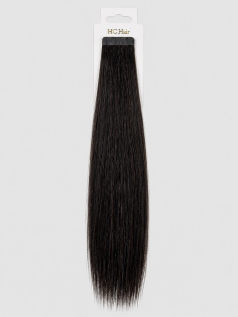 Tape extensions 55 cm - Europeisk hår - Sort/Brun #1b