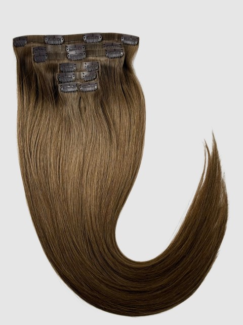 Invisible clip-in extensions - Farge Nøttebrun #6