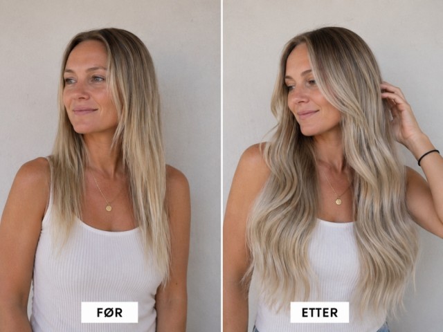 Før og etter - Farge Balayage C18