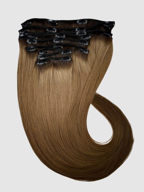 Clip on extensions 55 cm - Europeisk hår - Ombre #2/#6