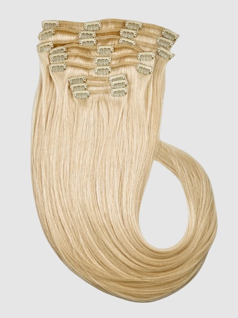 Clip on extensions 40 cm - Europeisk hår - Lys blond #613