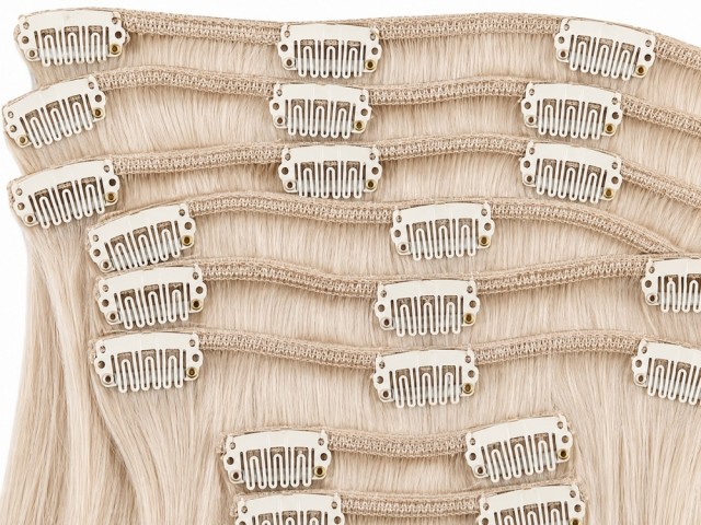Clip on extensions 55 cm - Europeisk hår - Farge ICE #601