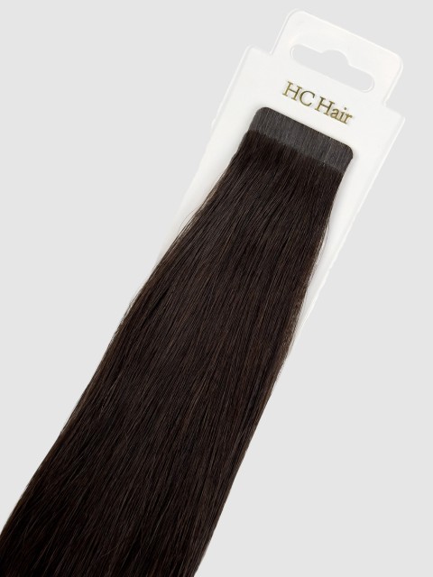 Tape extensions 35 cm - Europeisk hår - Mørkebrun #2