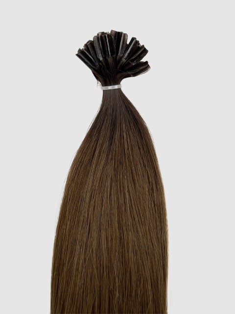 Ombre farge 2/6, Keratin extensions 55 cm