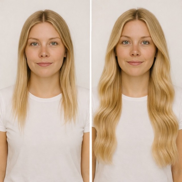 Før/etter - Farge Gyllen Blond #22