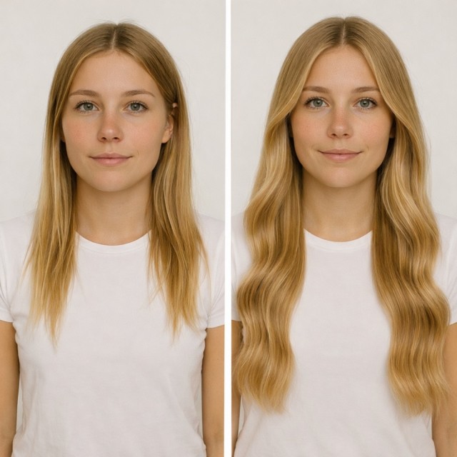 Før/Etter - Farge Naturlig Blond #16