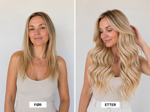 Før og etter - Farge Gyllen blond #22
