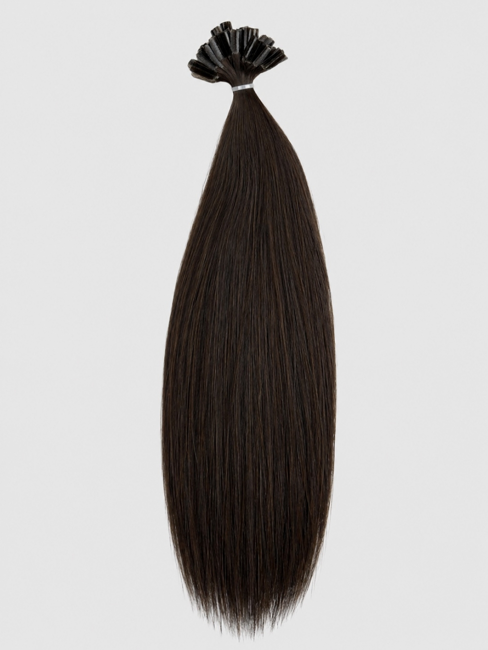 Farge 2, mørkebrun keratin extensions 55 cm