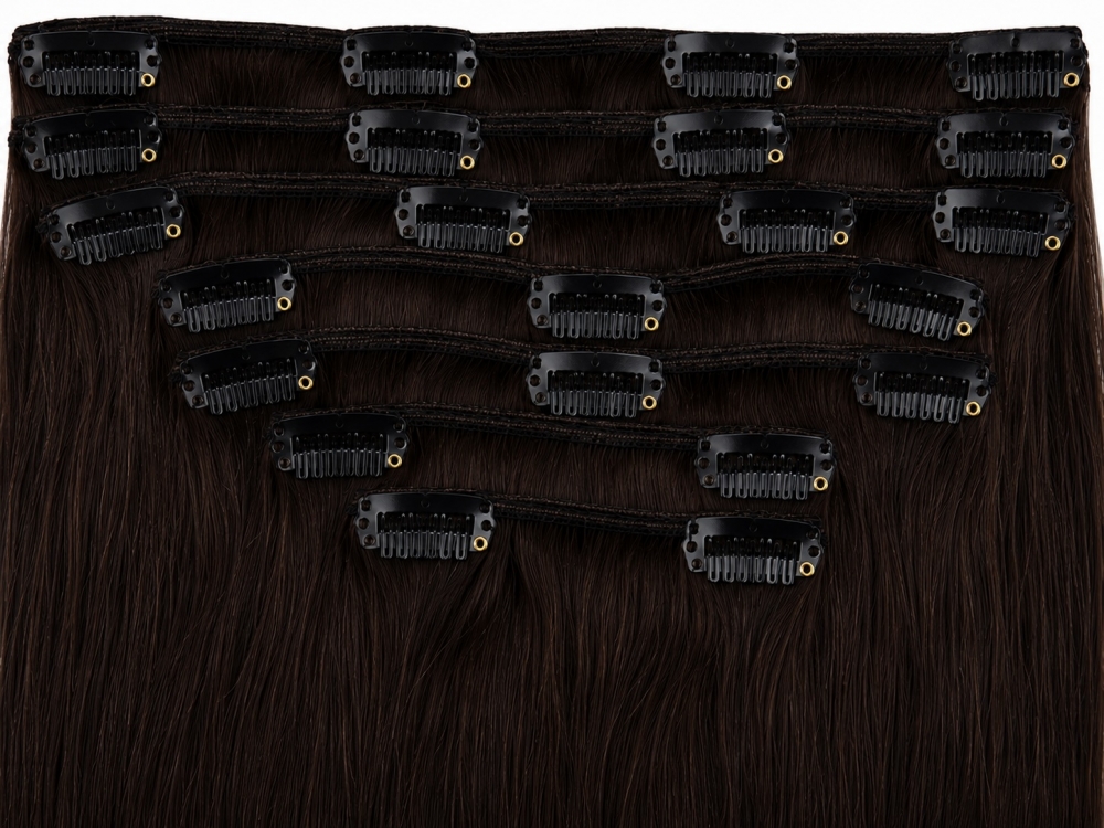 Clip on extensions 55 cm - Europeisk hår - Farge #2