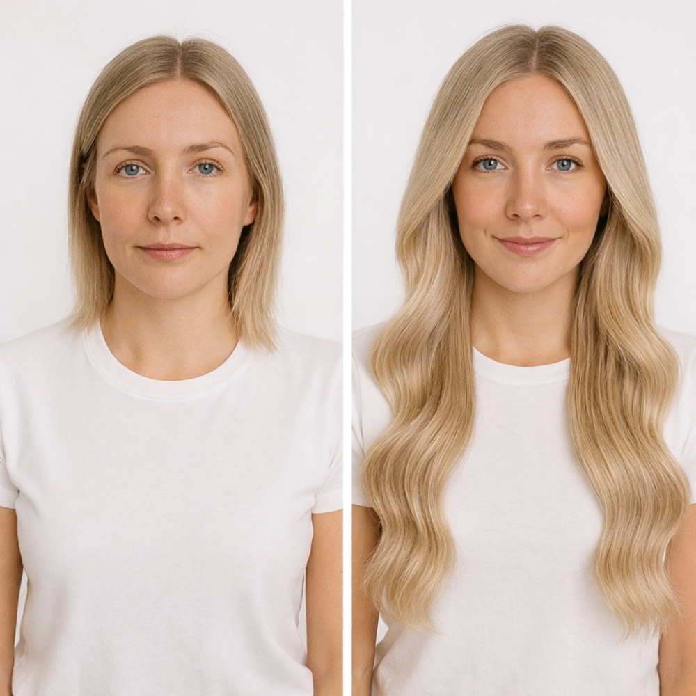 Før/etter - Farge Kald Blond #101