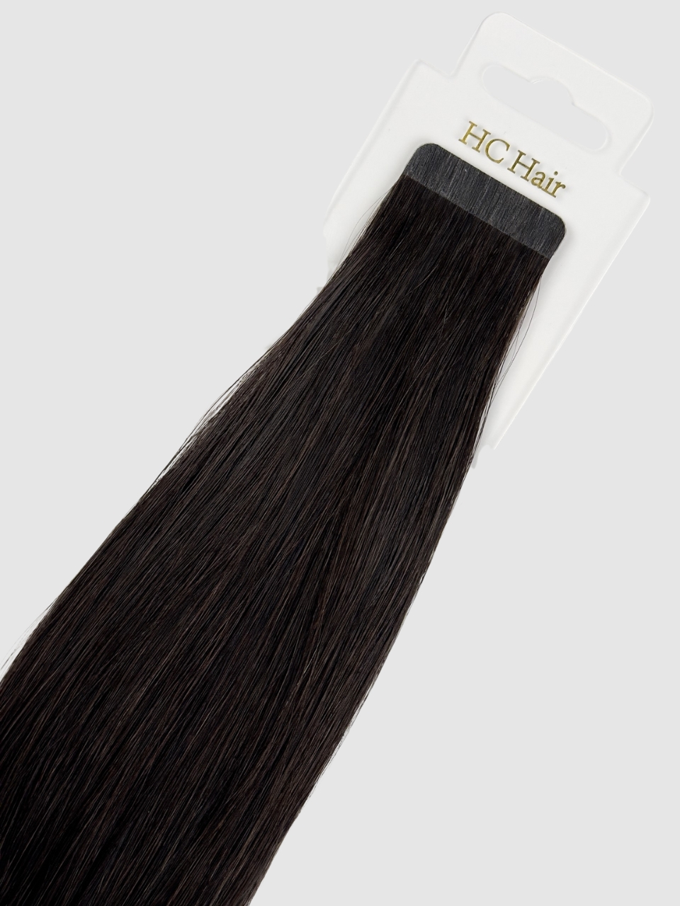 Tape extensions 35 cm - Europeisk hår - Sort/brun #1b