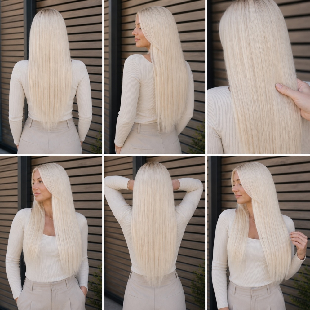Farge Platinablond #60 - Wavy Tape Extensions