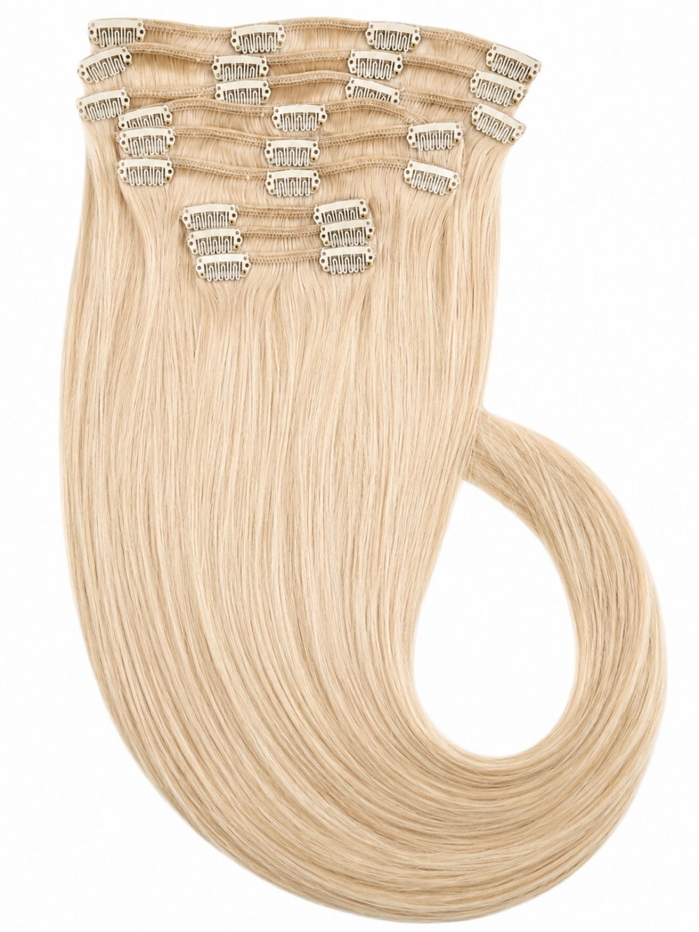 Platinblond #60  - Clip in extensions 65 cm