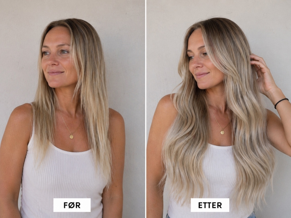 Før og etter - Farge Balayage C18