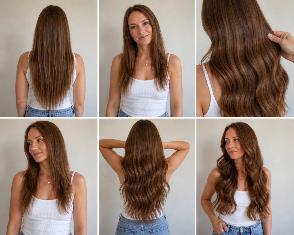 Farge Brun #4 - Wavy Tape Extensions