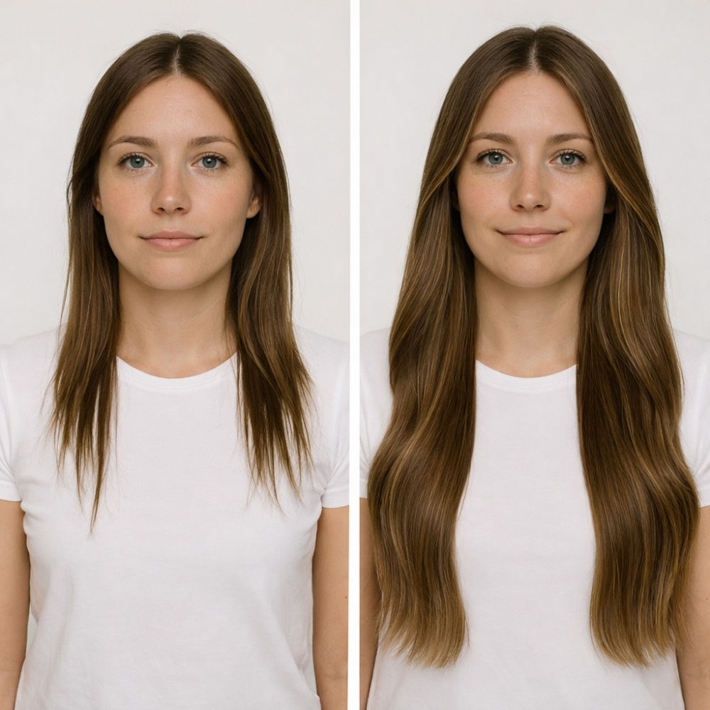 Før/etter - Farge Nøttebrun #6