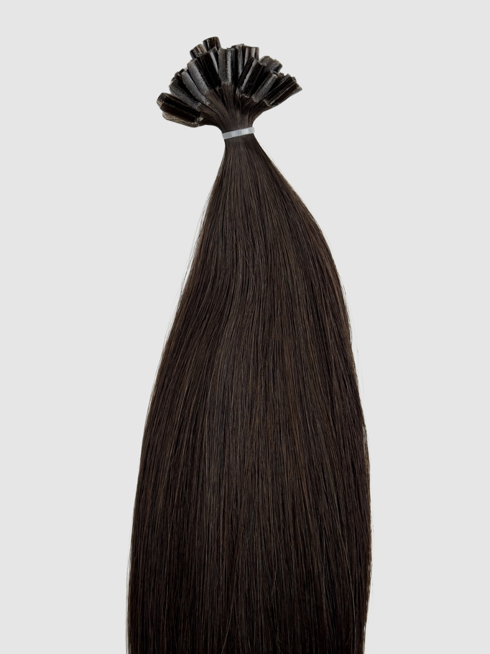 Farge 2 mørkebrun - keratin extensions 55 cm