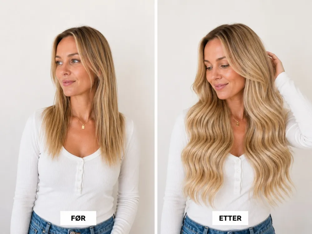 Før og etter - Farge Naturlig Blond #16