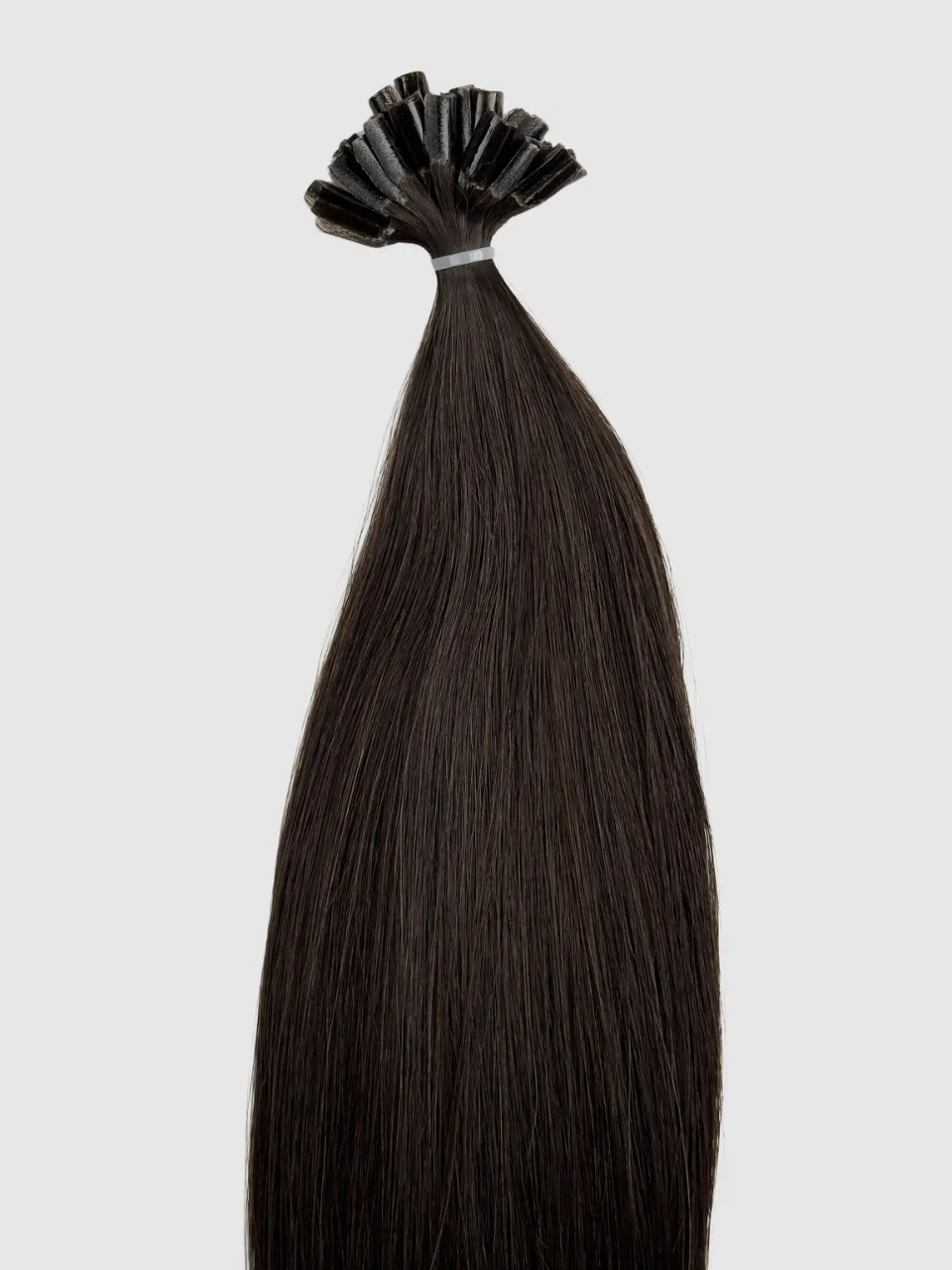 Farge 2 mørkebrun - keratin extensions 55 cm