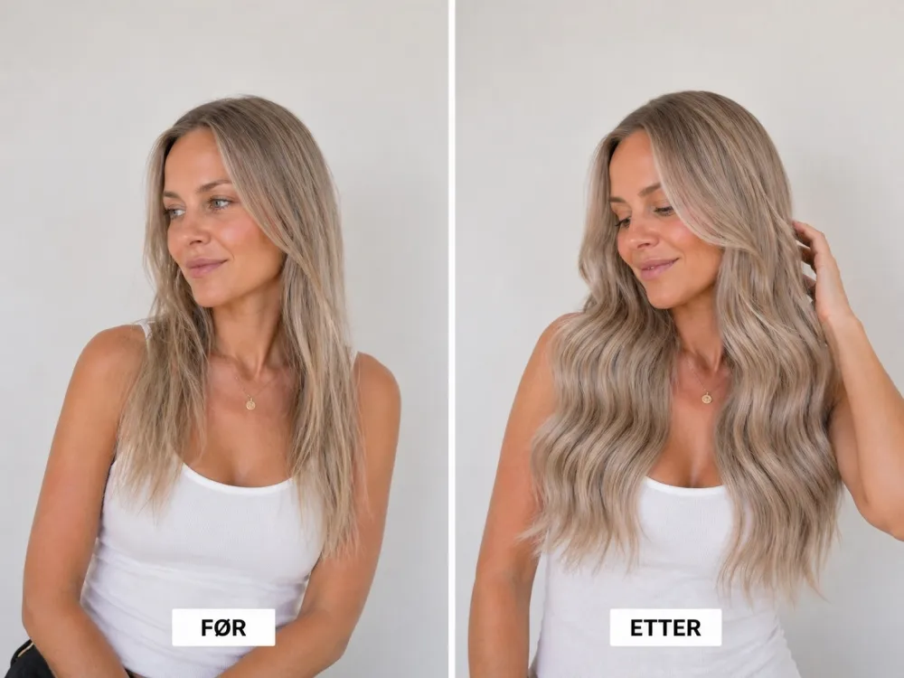 Før og etter - Farge Kald blond #101