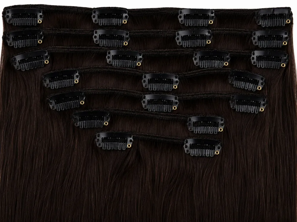 Clip on extensions 55 cm - Europeisk hår - Farge #2