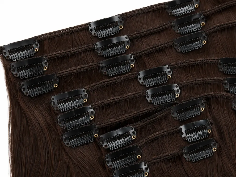 Clip on extensions 55 cm - Europeisk hår - Farge #3
