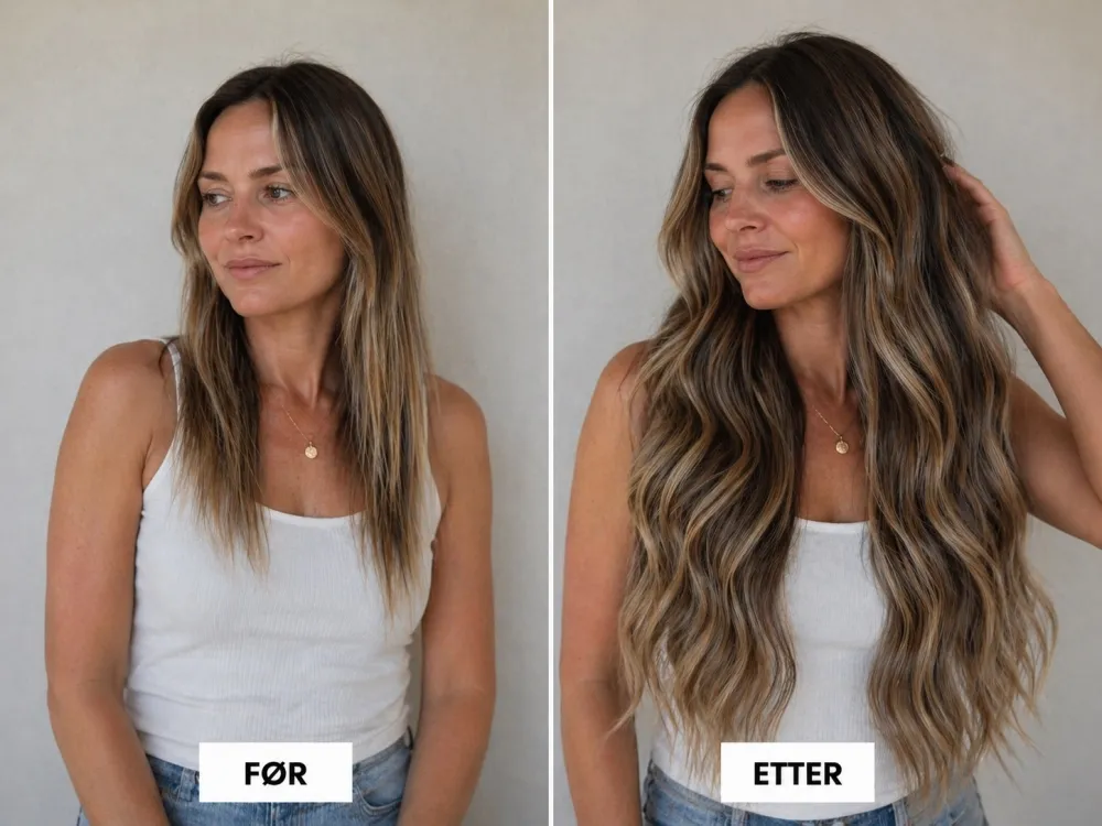 Før og etter - Farge Balayage C22