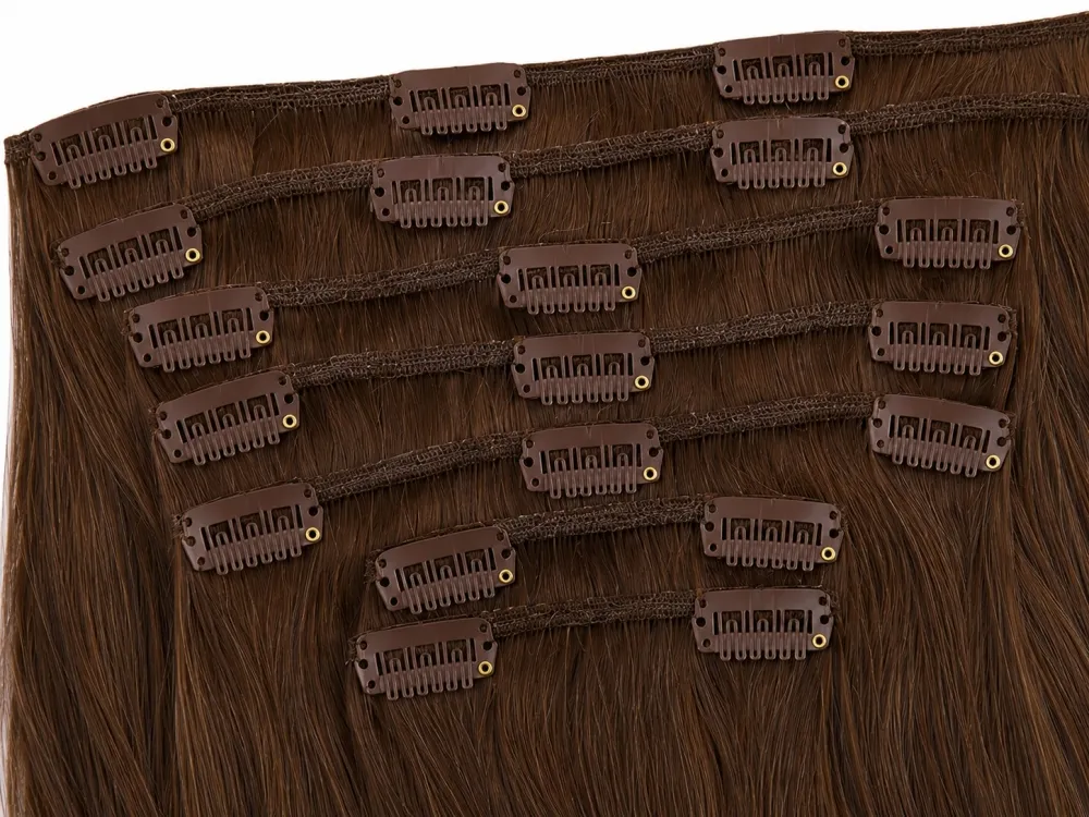 Clip on extensions 55 cm - Europeisk hår - Farge #4