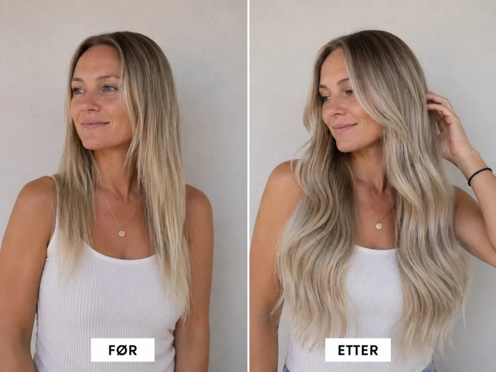 Før og etter - Balayage C18