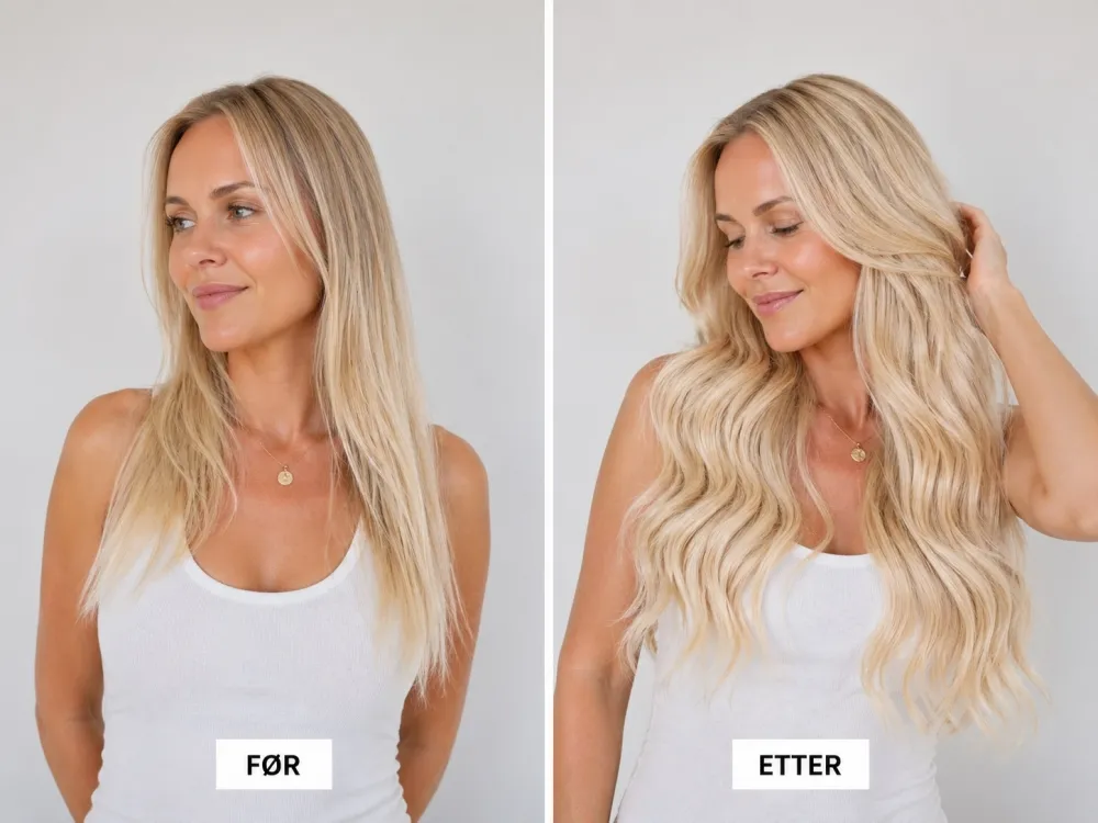 Før og etter - Farge lys blond #613