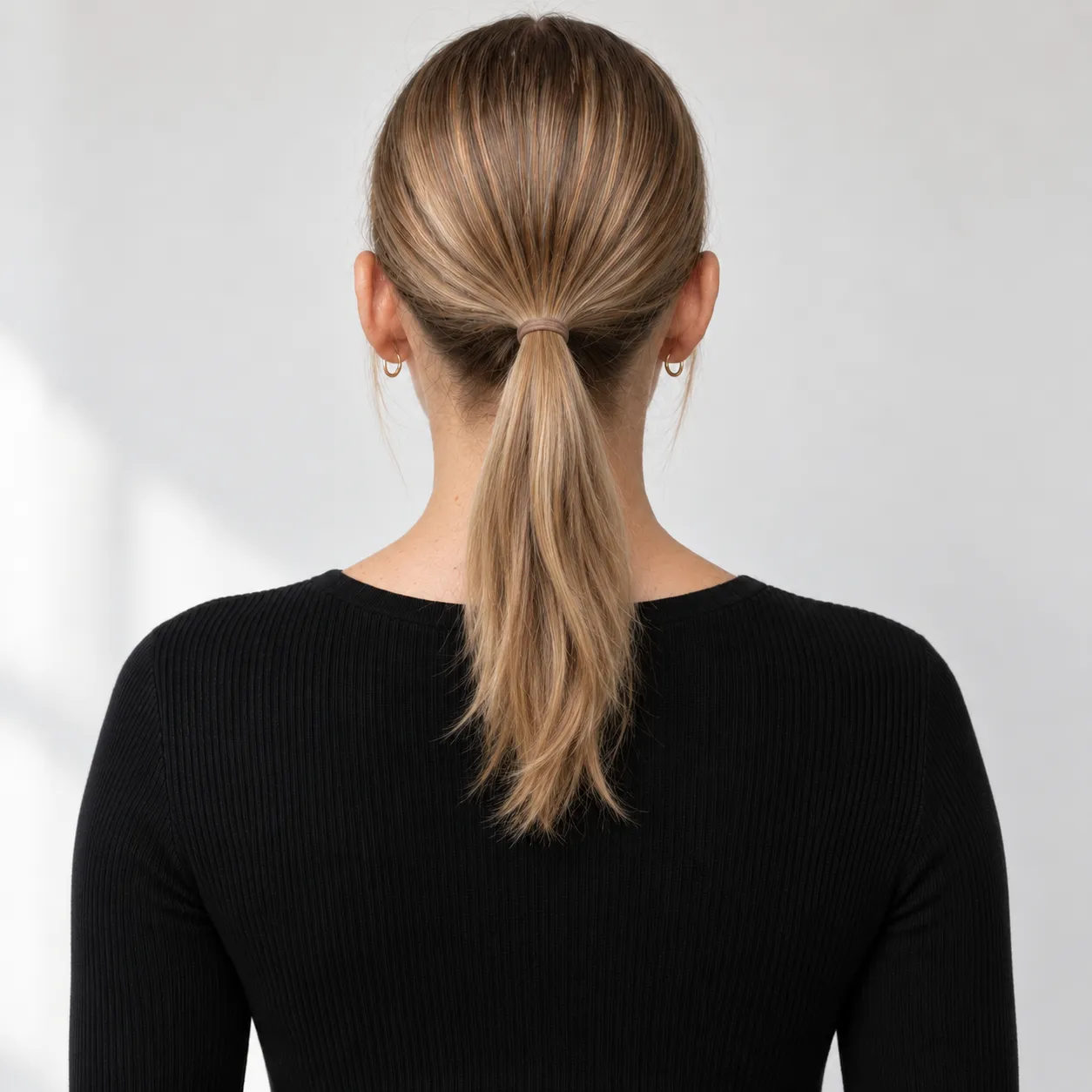 Hestehale før montering av ponytail extensions