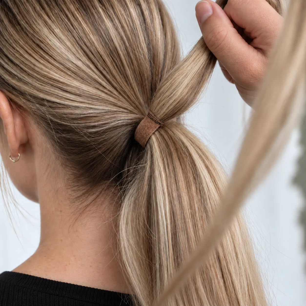 Montering av ponytail extensions, steg 2