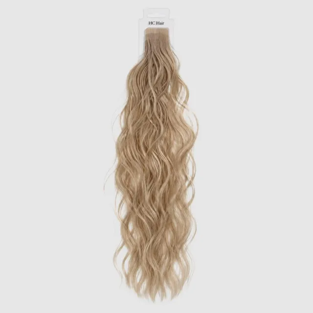 Kald blond #101 - Europeisk tape 55 cm - Wavy
