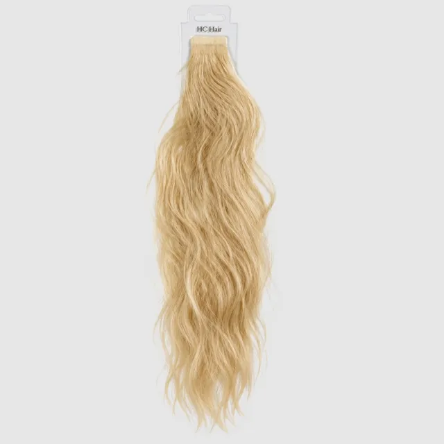 Lys blond #613 - Europeisk tape 55 cm - Wavy