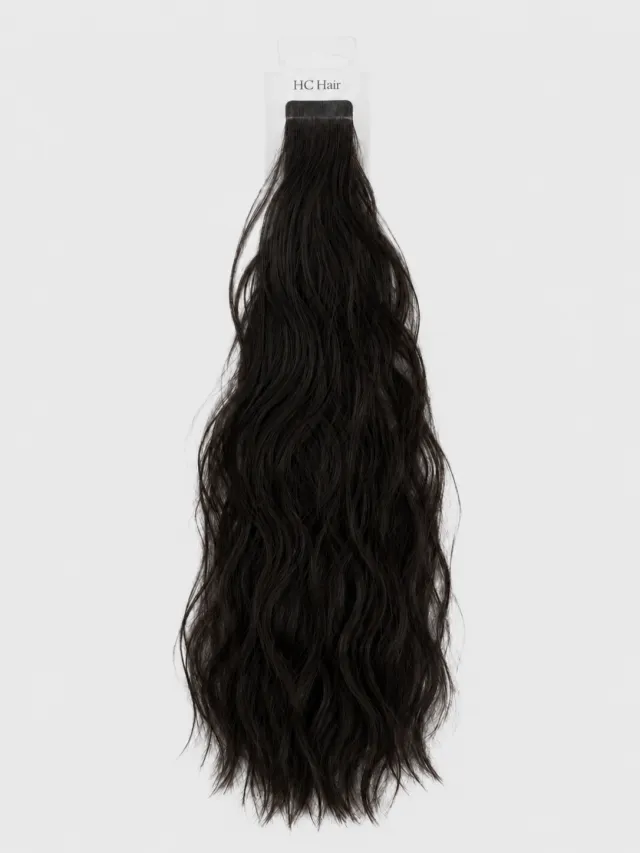 Sort/Brun #1B - Europeisk tape 55 cm - Wavy