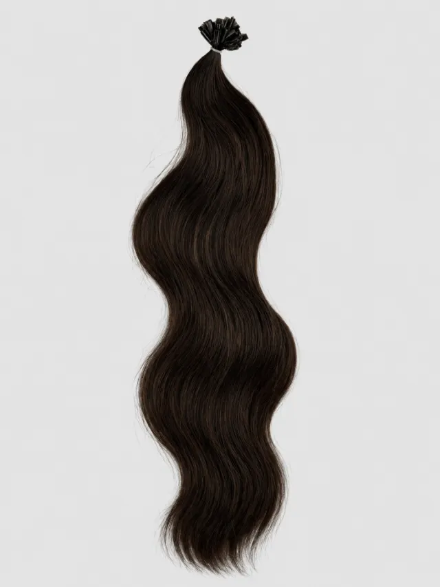 MØRKEBRUN #2 - Europeisk Keratin 55 cm - Bølger