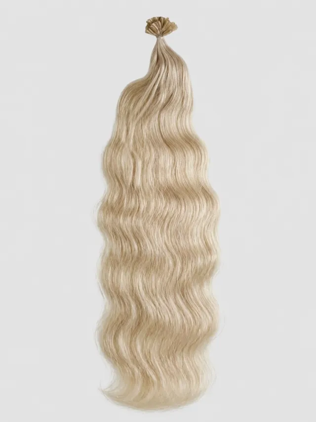 PLATINABLOND #60 - Europeisk Keratin 55 cm - Bølger