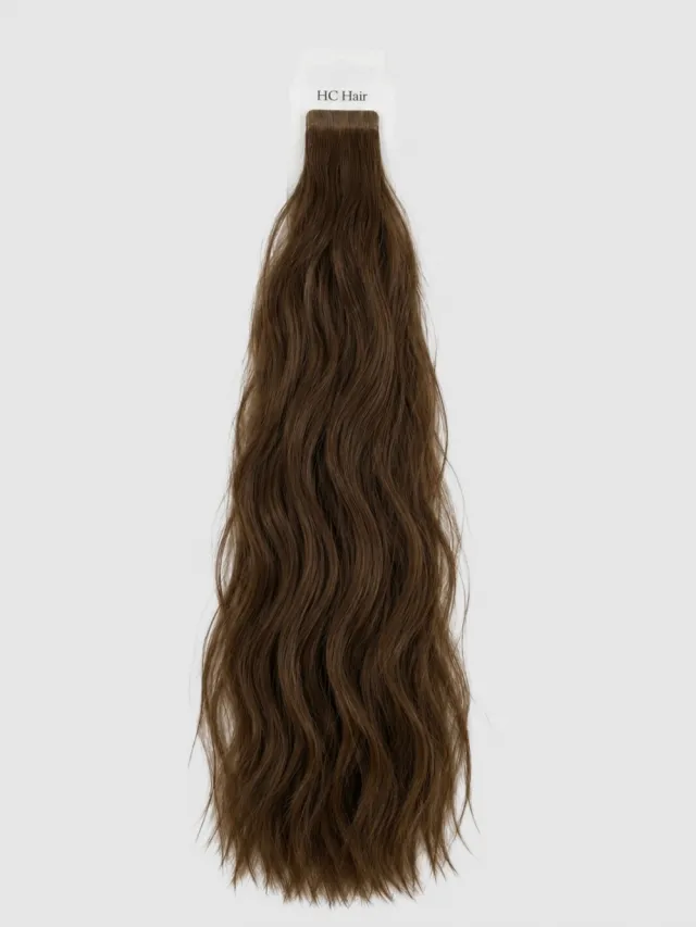 Brun #4 - Europeisk tape 55 cm - Wavy